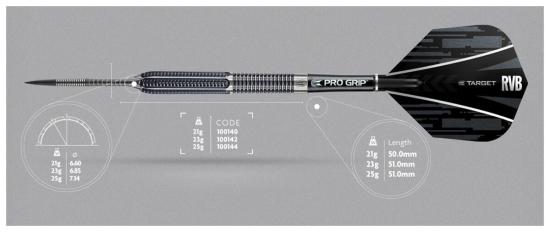 Target RVB 95 Gen 1 Steeldart 21-23-25g