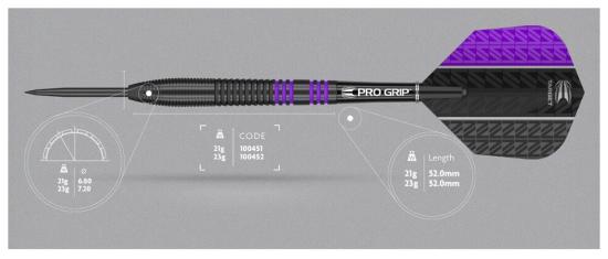 Target Vapor8 Black Steeldart Lila 21-23g