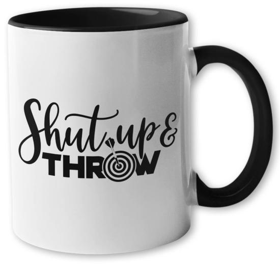 Tasse voll ins schwarze Shut up throw