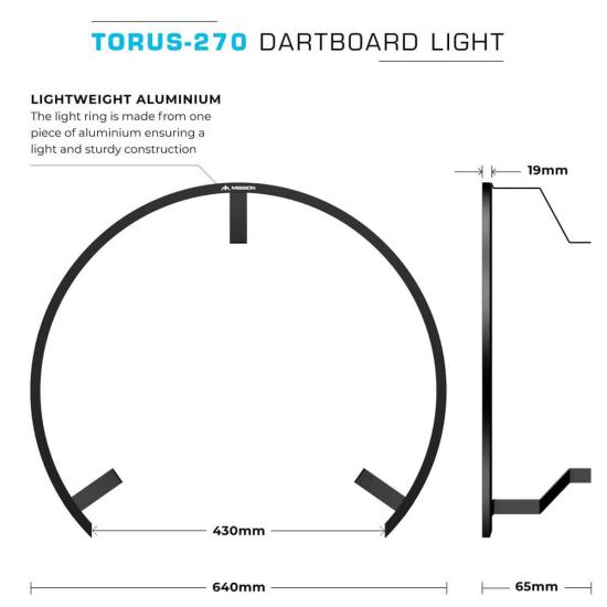Mission Torus 270 Dartboard Beleuchtung