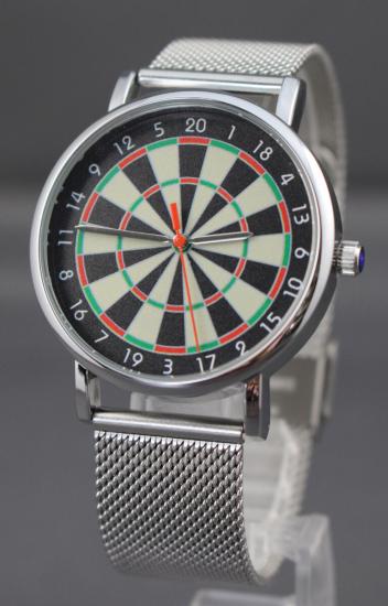 Uhr mit Armband Metall Fein und Dartboard Farbig