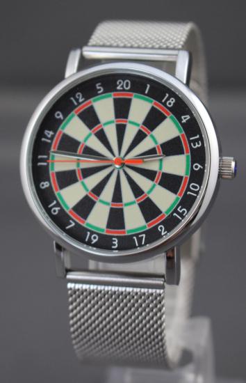 Uhr mit Armband Metall Fein und Dartboard Farbig