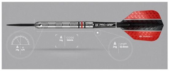 Target Vapor8 03 Steeldart abwechselner Grip 24g