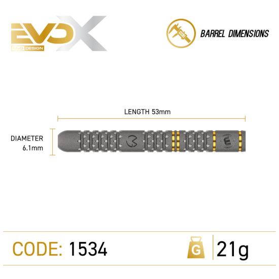 Winmau MvG EvoX 90% Steeldart 21-22,5-24g