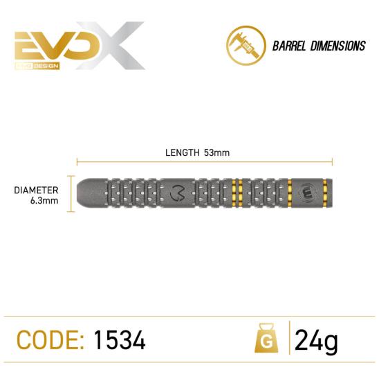 Winmau MvG EvoX 90% Steeldart 21-22,5-24g