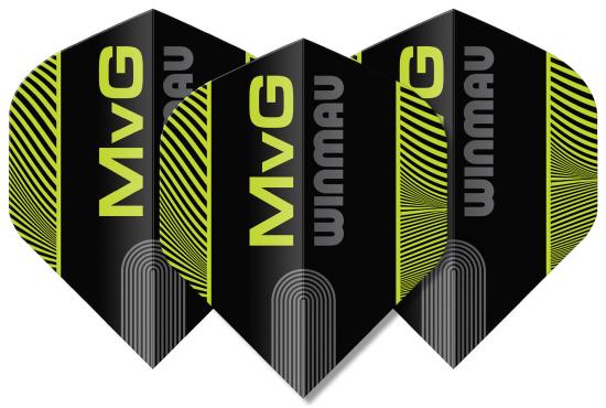 Winmau Prism Delta MvG Flight Schwarz-Grün 2025