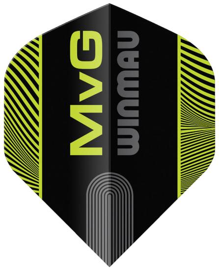 Winmau Prism Delta MvG Flight Schwarz-Grün 2025