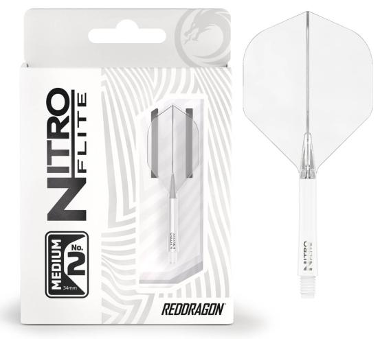 RedDragon Nitro Flite No2 Shaft-Flight Kombination Weiß-Klar