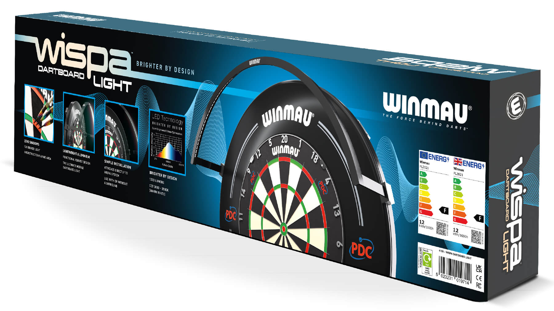 Winmau Wispa 120° Dartboard Licht