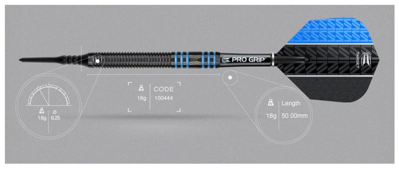 Target Vapor8 Black Blau Softdart 18-21g Target Vapor8 Black Blau Softdart 18-21g