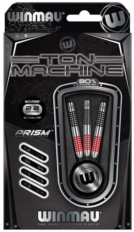 Ton Machine Schwarz-Rot Steeldart 22-24-26g