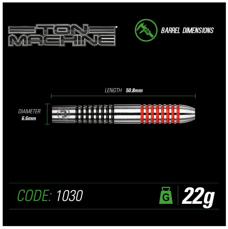 Ton Machine Schwarz-Rot Steeldart 22-24-26g Ton Machine Schwarz-Rot Steeldart 22-24-26g
