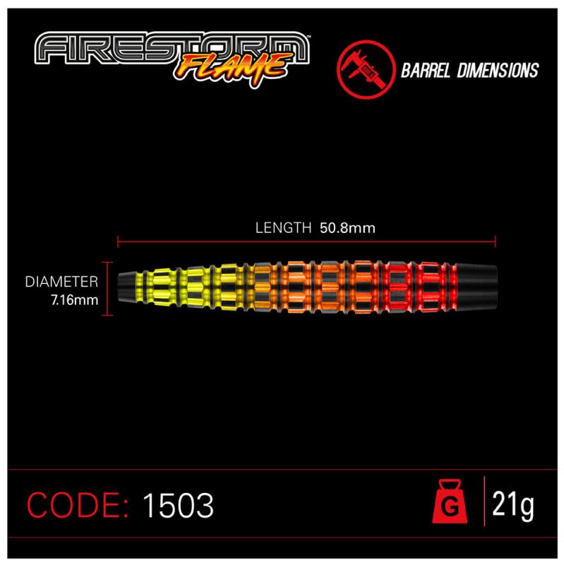 Winmau Firestorm Flame Steeldart 21-23-25g Winmau Firestorm Flame Steeldart 21-23-25g