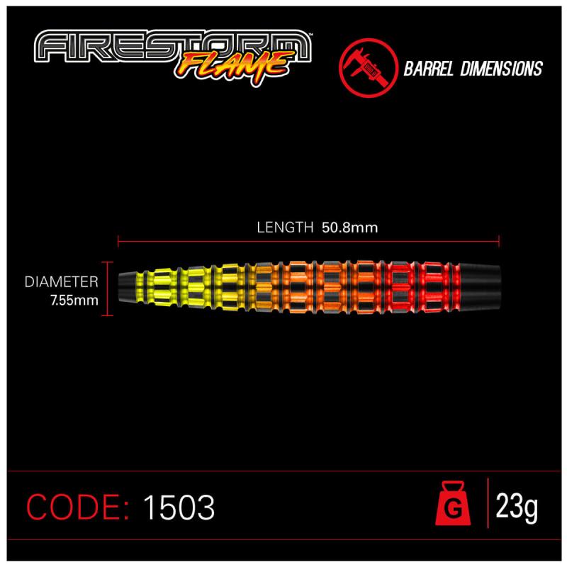 Winmau Firestorm Flame Steeldart 21-23-25g Winmau Firestorm Flame Steeldart 21-23-25g