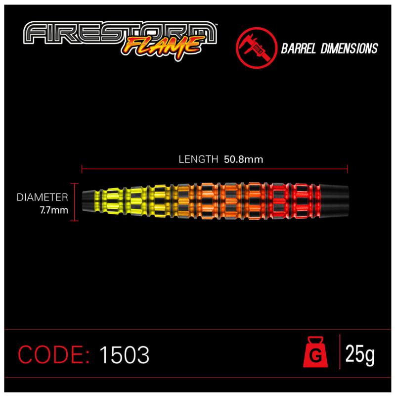 Winmau Firestorm Flame Steeldart 21-23-25g Winmau Firestorm Flame Steeldart 21-23-25g