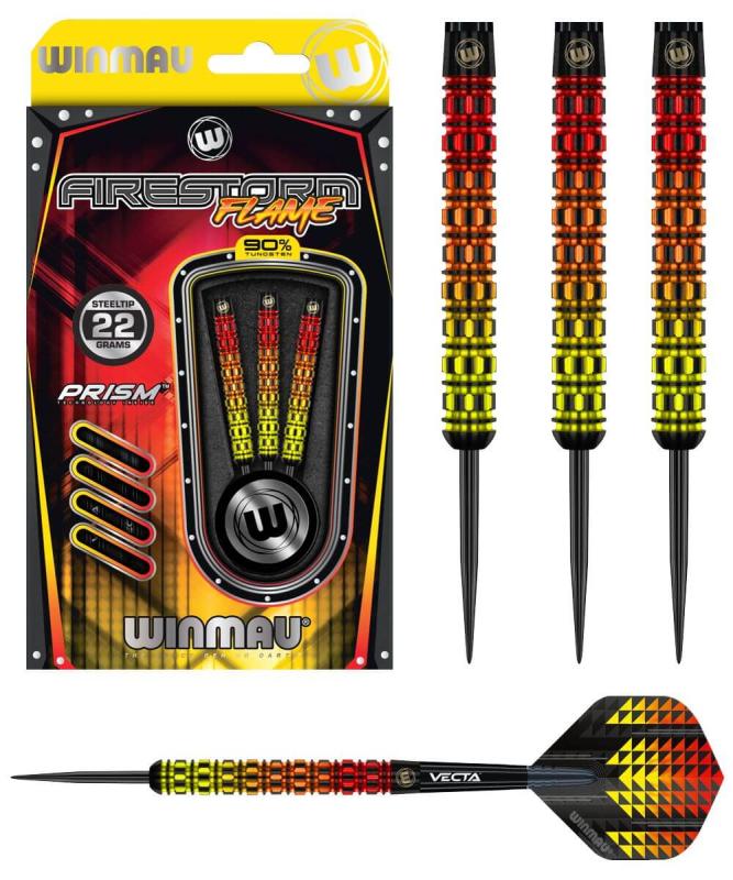 Winmau Firestorm Flame gerade Steeldart 22-24-26g