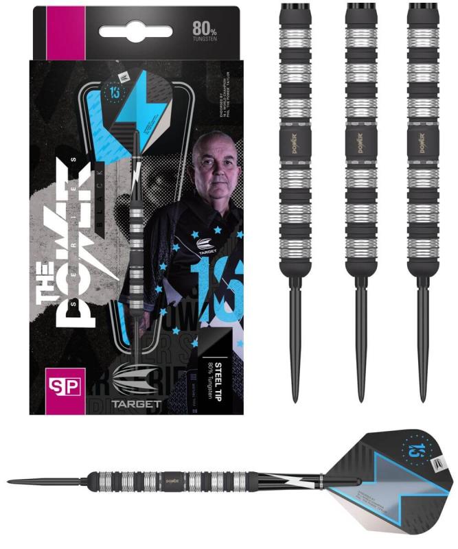 Target Phil Taylor Power Schwarz 80% 2022 Steeldart 21-23g