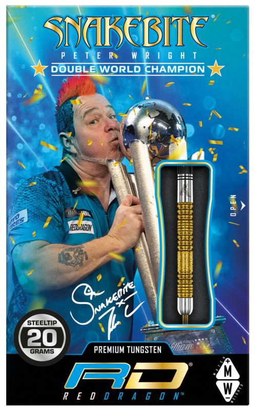 Peter Wright Snakebite Double World Champion SE Gold Plus Steeldart 20-22-24g Peter Wright Snakebite Double World Champion SE Gold Plus Steeldart 20-22-24g