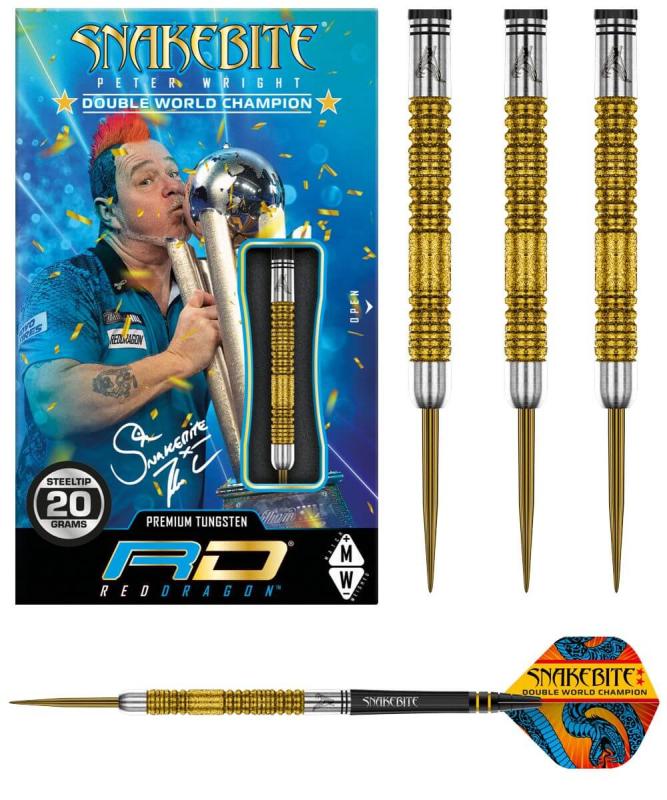 Peter Wright Snakebite Double World Champion SE Gold Plus Steeldart 20-22-24g