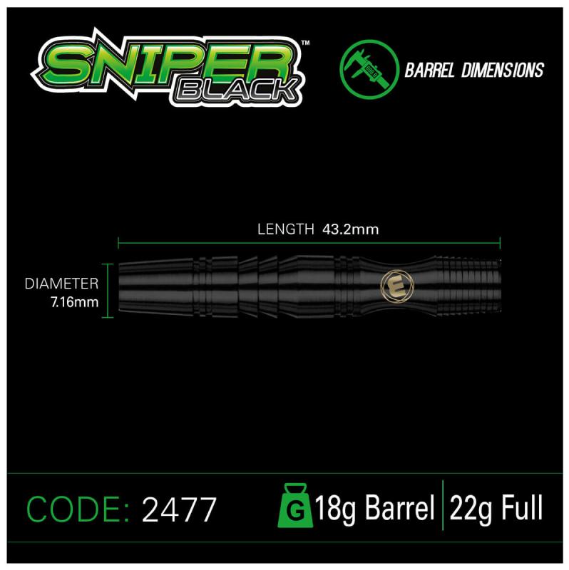 Winmau Sniper Schwarz Softdart 20g Winmau Sniper Schwarz Softdart 20g