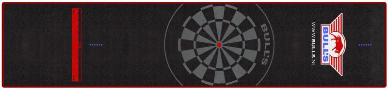 Bulls Teppich 300 x 65 cm schwarz Borde Rot