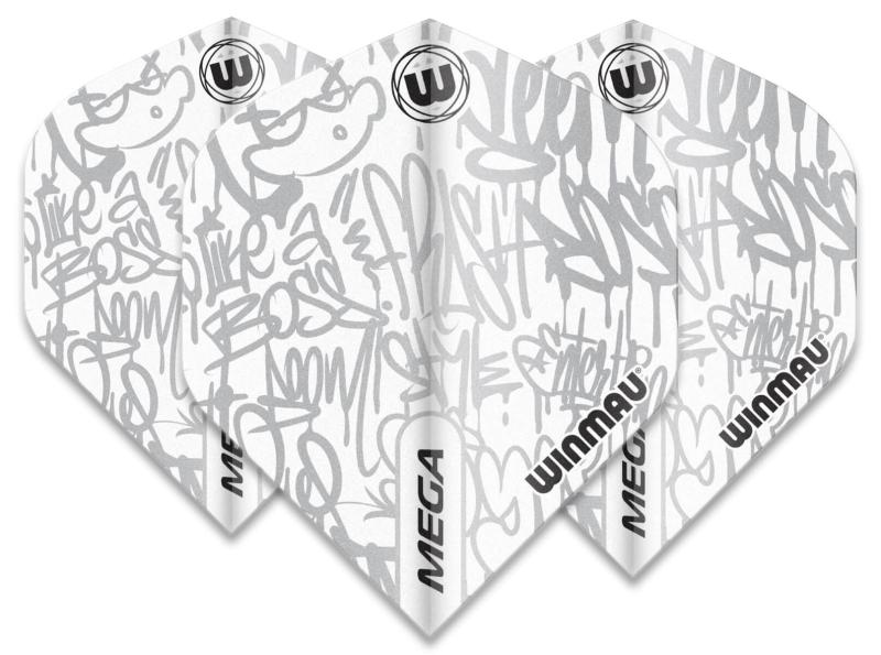 Winmau Mega Standard Flight Weiß-Grau