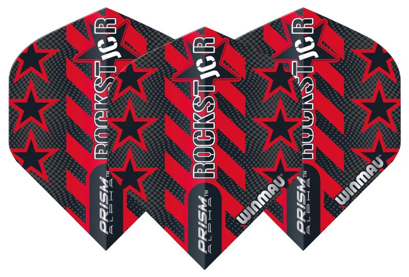 Winmau Prism Alpha Joe Cullen Flight rot-schwarz