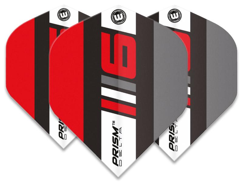 Winmau Prism Delta Flight Blade 6 Weiß-Rot-Grau
