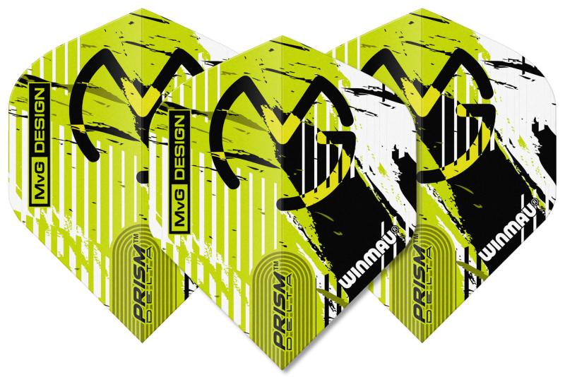 Winmau Prism Delta MvG Flight Schwarz-Grau-Weiß
