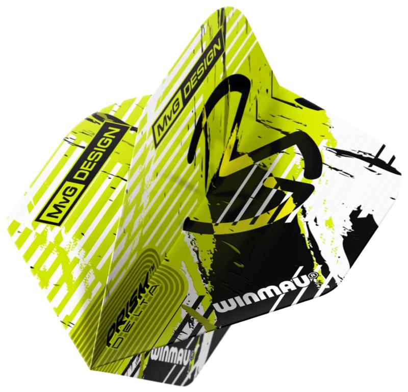 Winmau Prism Delta MvG Flight Schwarz-Grau-Weiß