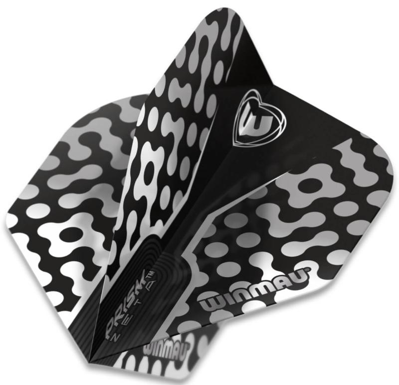 Winmau Prism Zeta Flight Schwarz-Weiß-Grau