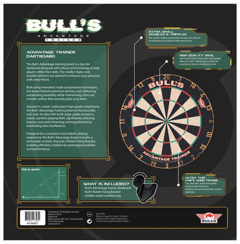 Bulls Advantage Trainer Dartboard Gold Bulls Advantage Trainer Dartboard Gold