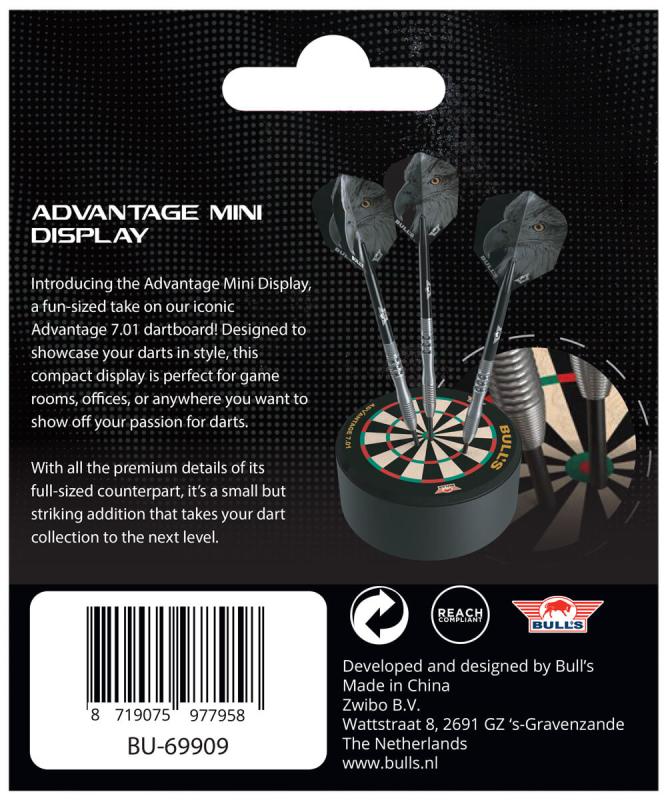 Bulls Mini Advantage Dartboard 10 cm Aussteller für Darts Bulls Mini Advantage Dartboard 10 cm Aussteller für Darts