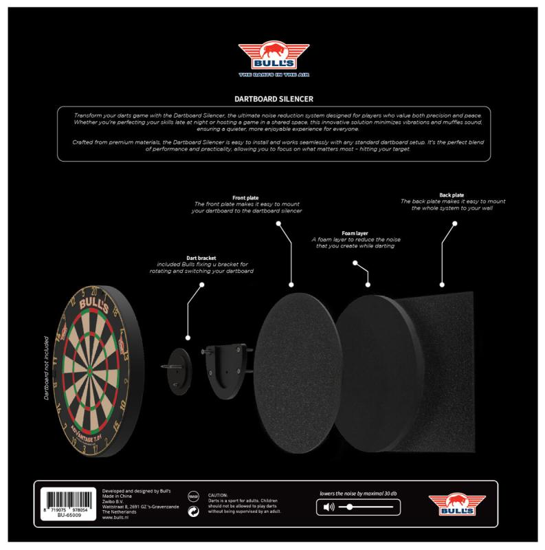 Bulls Schallschutz 30% für Steeldartboards Silencer Bulls Schallschutz 30% für Steeldartboards Silencer
