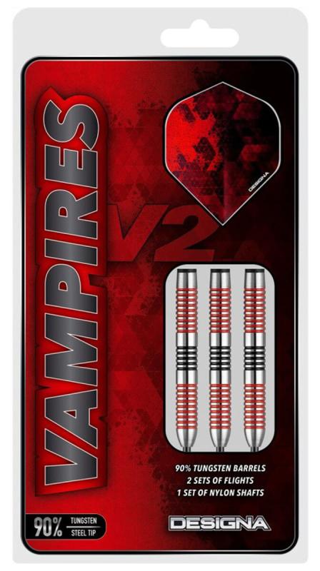 Designa Vampires V2 M2 90% Tungsten Steeldart 21-23-25g Designa Vampires V2 M2 90% Tungsten Steeldart 21-23-25g