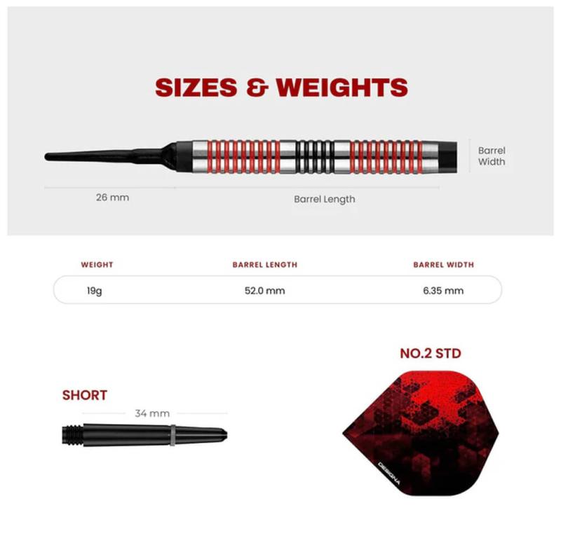 Designa Vampires V2 M2 90% Tungsten Softdart 19g