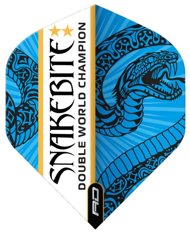 Peter Wright Snakebite Double Worldchampion Std Flights Blau-Weiß