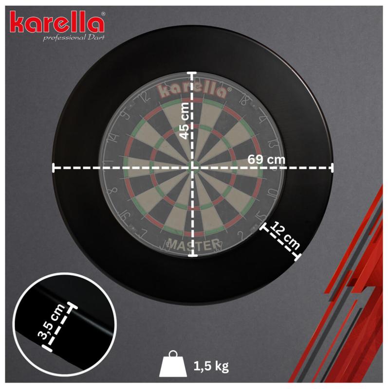 Karella Dartboard Surround PU Schwarz