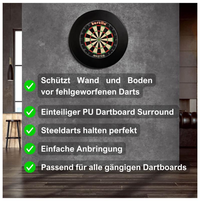 Karella Dartboard Surround PU Schwarz