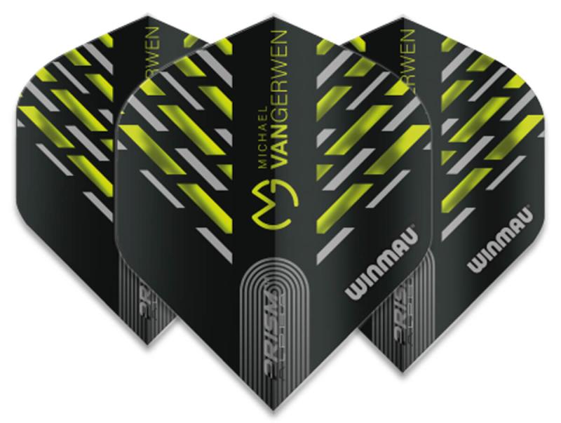 Winmau Prism Alpha MvG Flight Schwarz-Grün-Silber