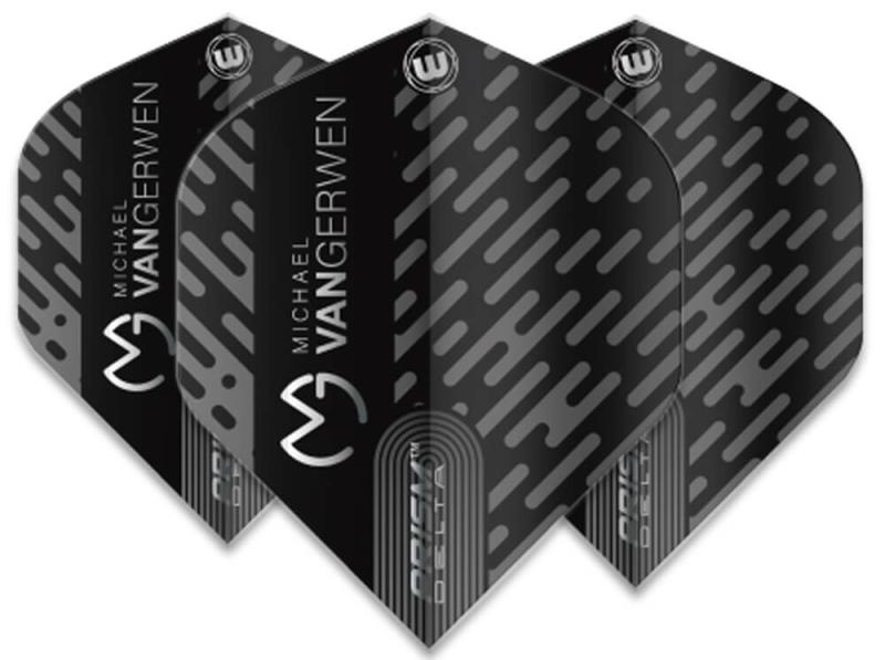 Winmau Delta MvG Flight Schwarz-Silber MvG Text