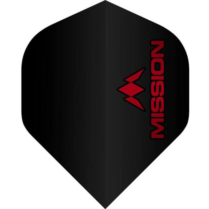 Mission Dart Flights 100 Micron schwarz Matt mit Logo