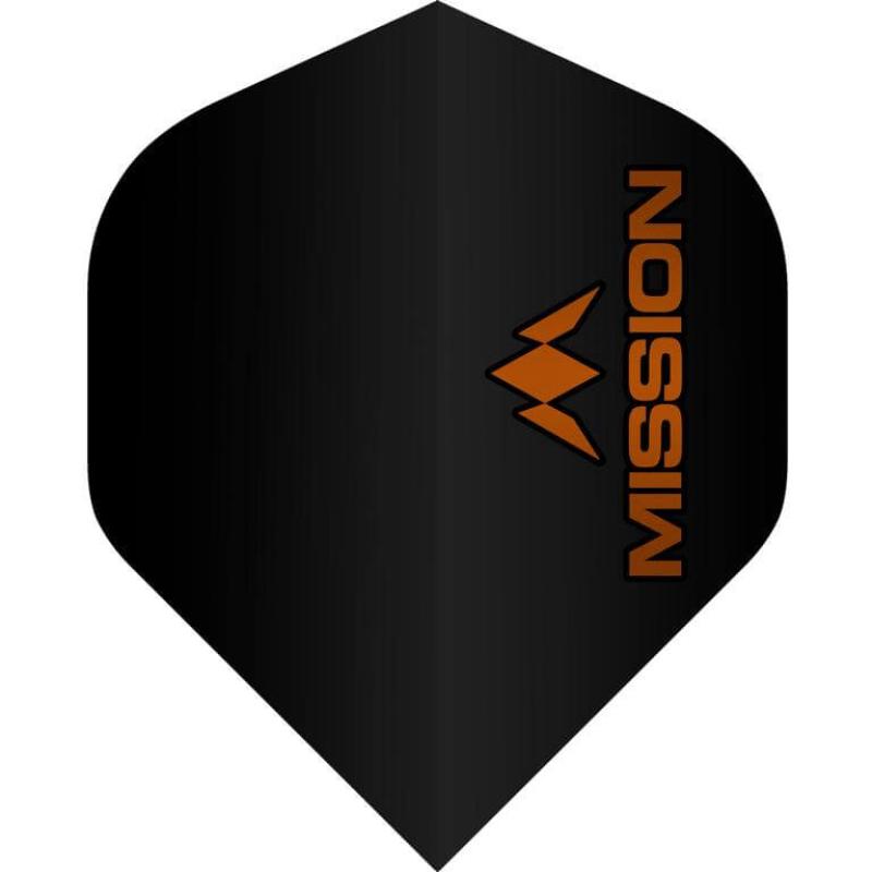 Mission Dart Flights 100 Micron schwarz Matt mit Logo