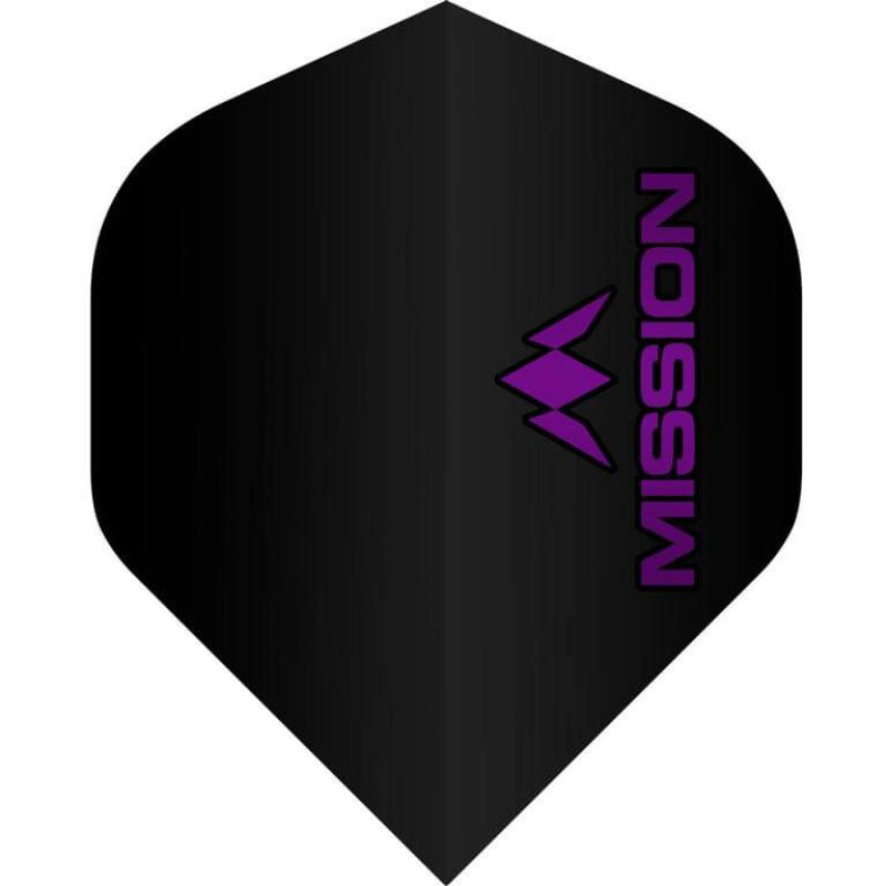 Mission Dart Flights 100 Micron schwarz Matt mit Logo