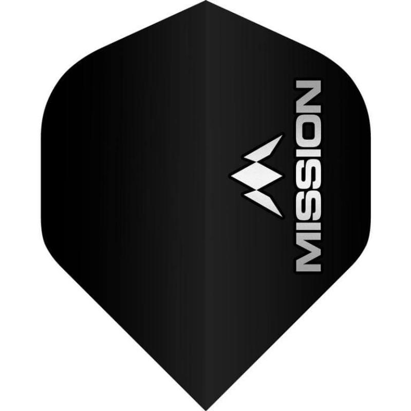 Mission Dart Flights 100 Micron schwarz Matt mit Logo