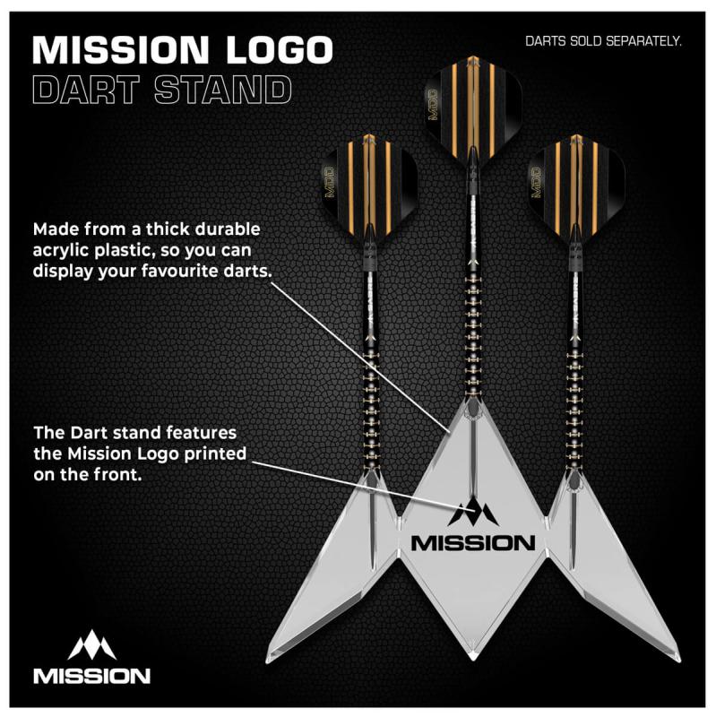 Mission Acryl Dart Stand Logo 3 Dart Display
