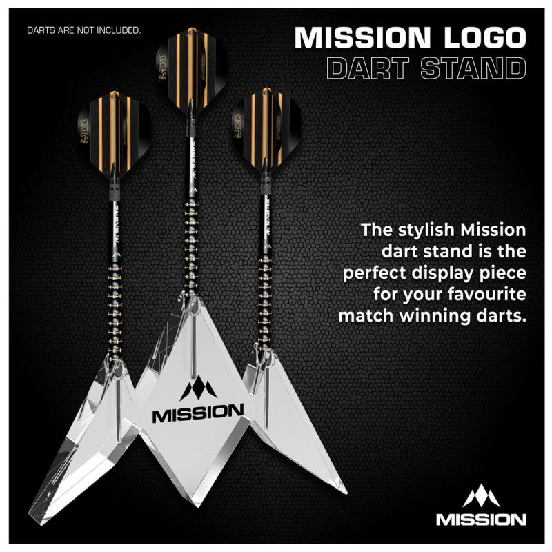 Mission Acryl Dart Stand Logo 3 Dart Display