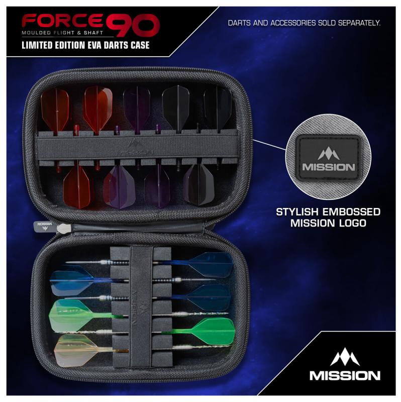 Mission Force 90 EVA Case für Darts Limited Edition Grau Denim Large 