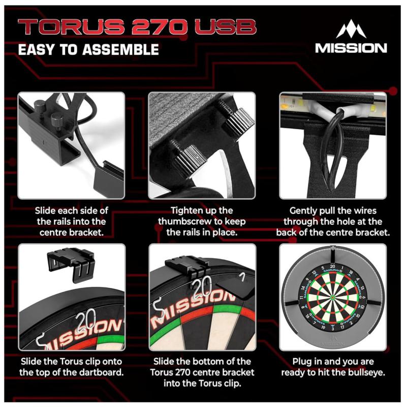 Mission Torus 270 Blau Dartboard Beleuchtung