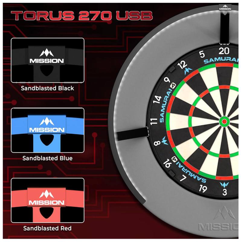 Mission Torus 270 Blau Dartboard Beleuchtung